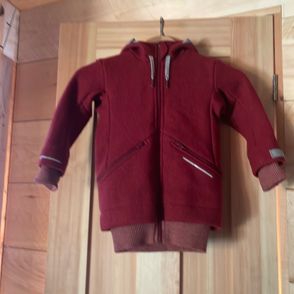 Disana boiled wool red jacket. New with tags size 2-3